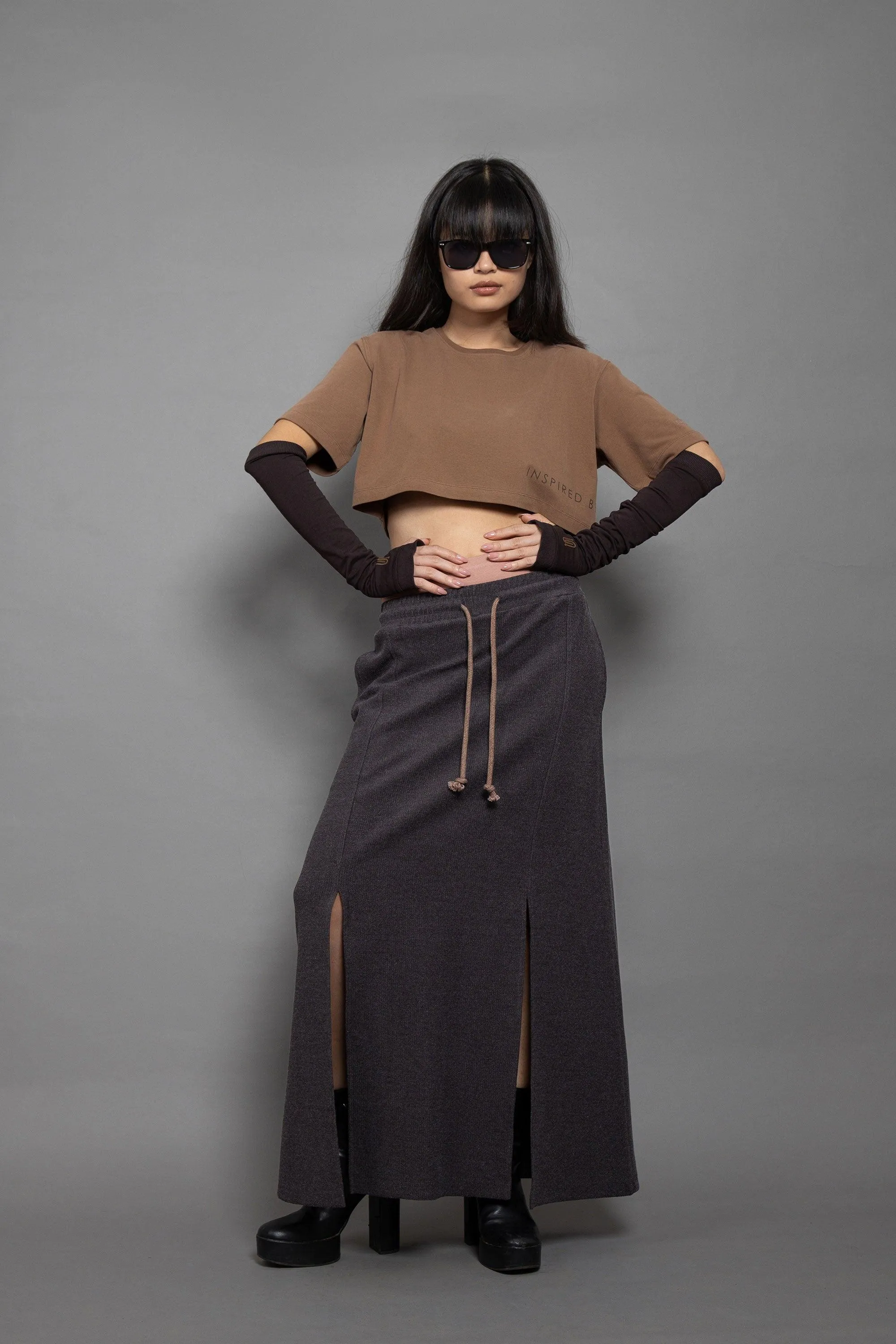 Reverse French Terry Long Skirt