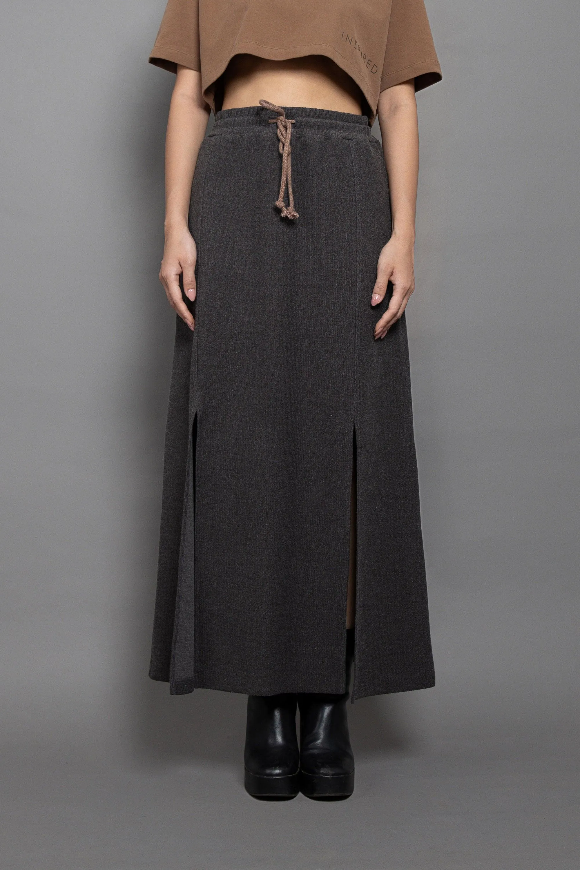 Reverse French Terry Long Skirt