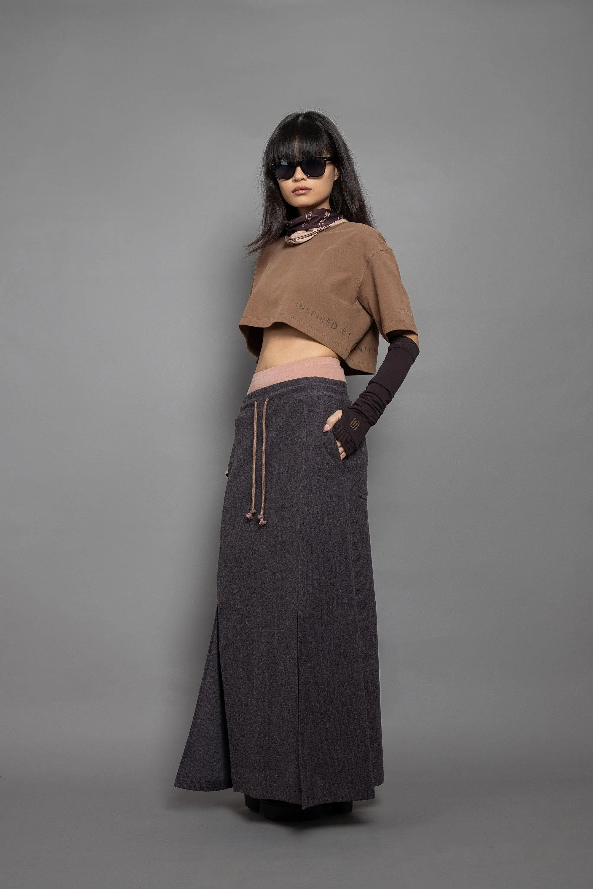 Reverse French Terry Long Skirt