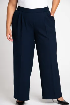 Roz & Ali Pleated Wide Leg Trouser Pants - Plus