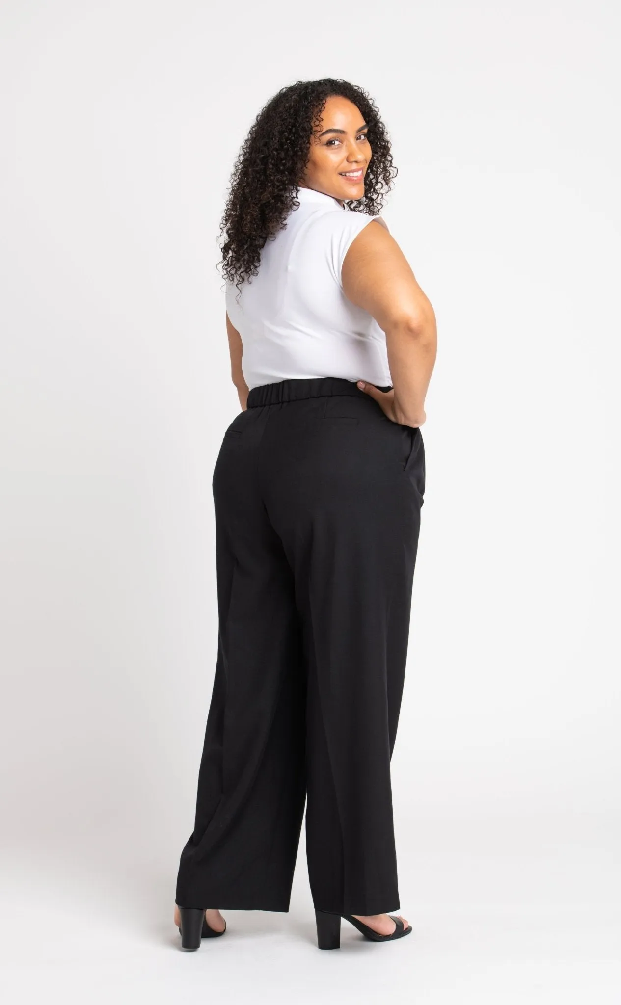 Roz & Ali Pleated Wide Leg Trouser Pants - Plus