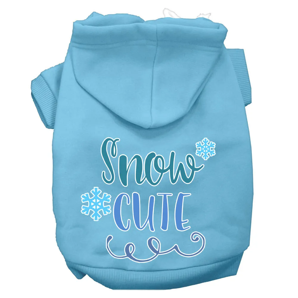 Snow Cute Screen Print Dog Hoodie Baby Blue S