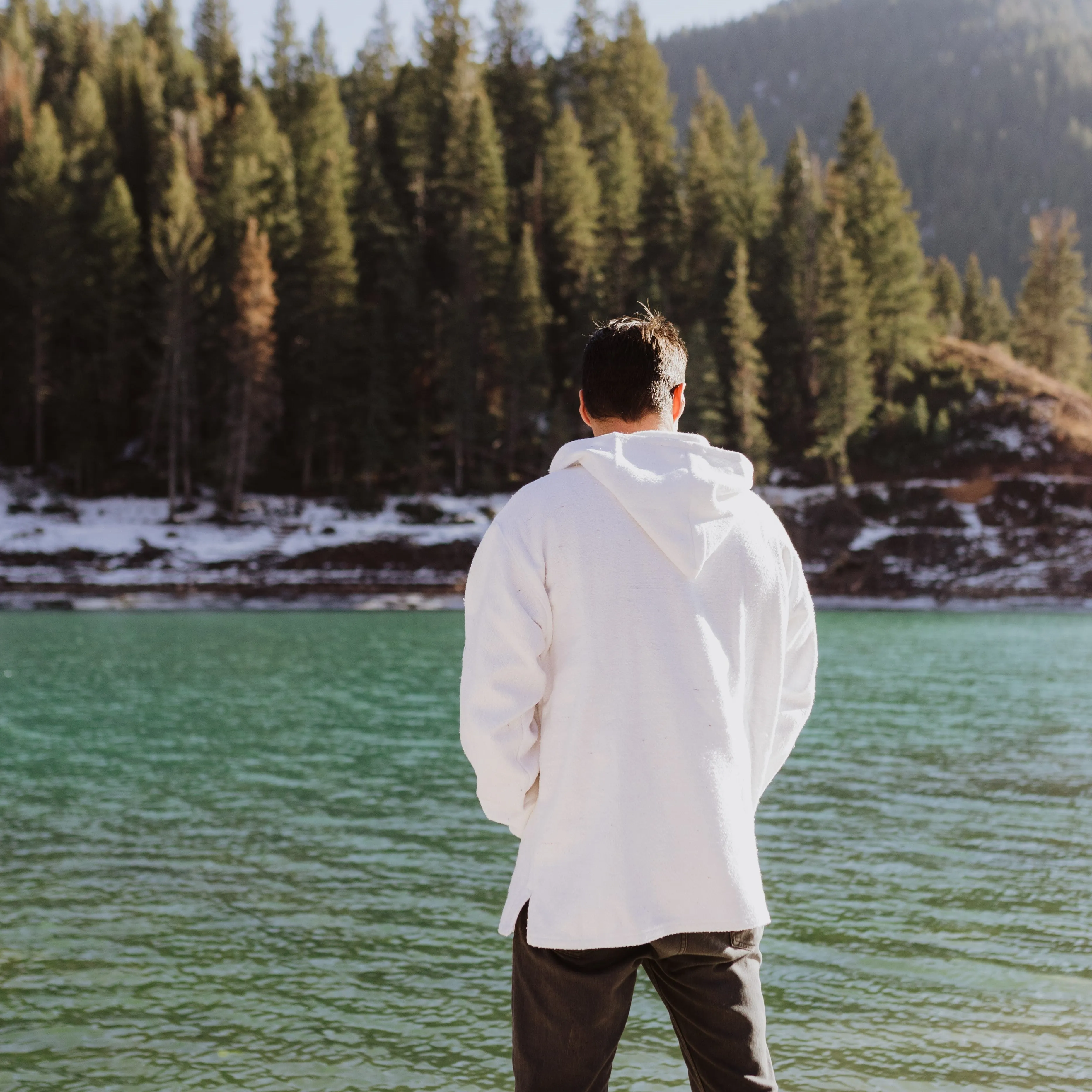 Solid White Baja Drug Rug Hoodie