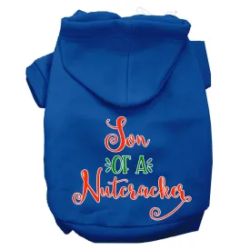 Son Of A Nutcracker Screen Print Dog Hoodie Blue M