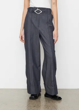 Stretch Stripe High Waist Wide Leg Pants