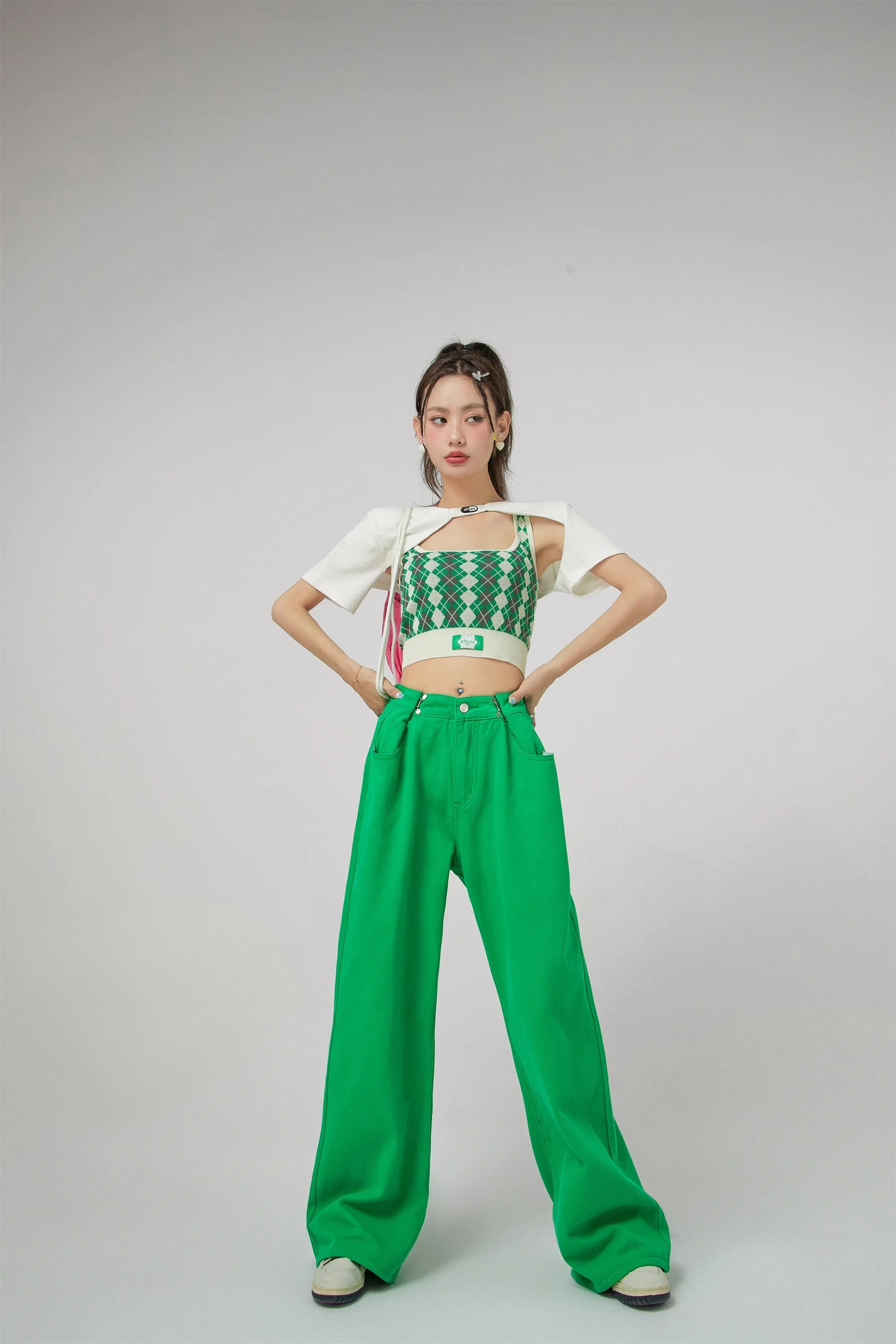 Summer Adjustable High Waist Wide Leg Pants