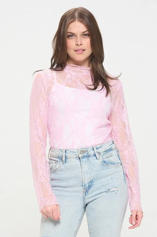 TEEK - Floral Lace Long Sleeve Top