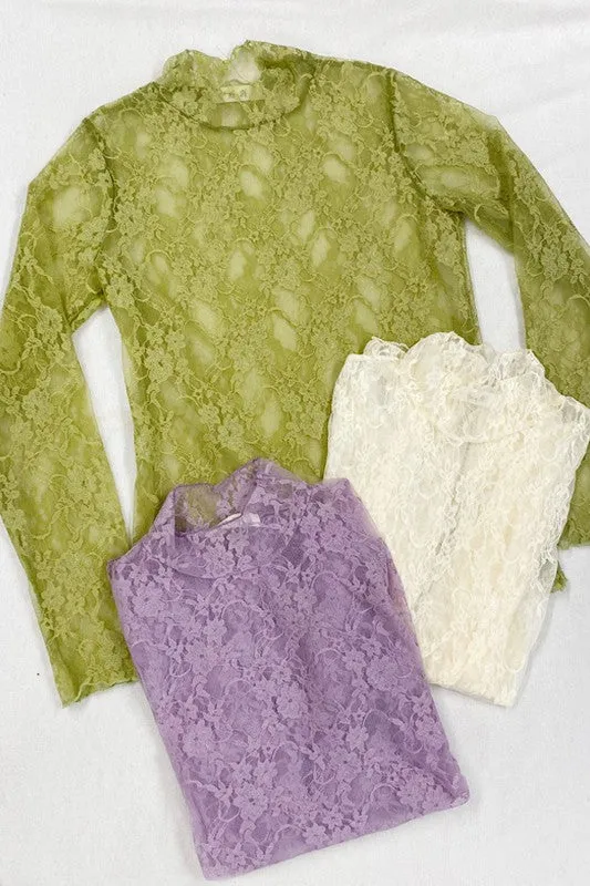 TEEK - Floral Lace Long Sleeve Top