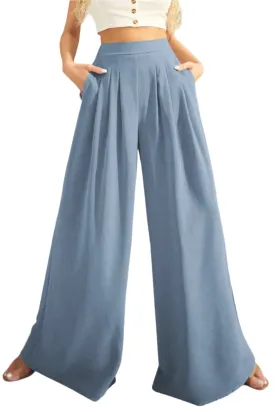 TEEK - High Waist Wide Leg Pleated Pants