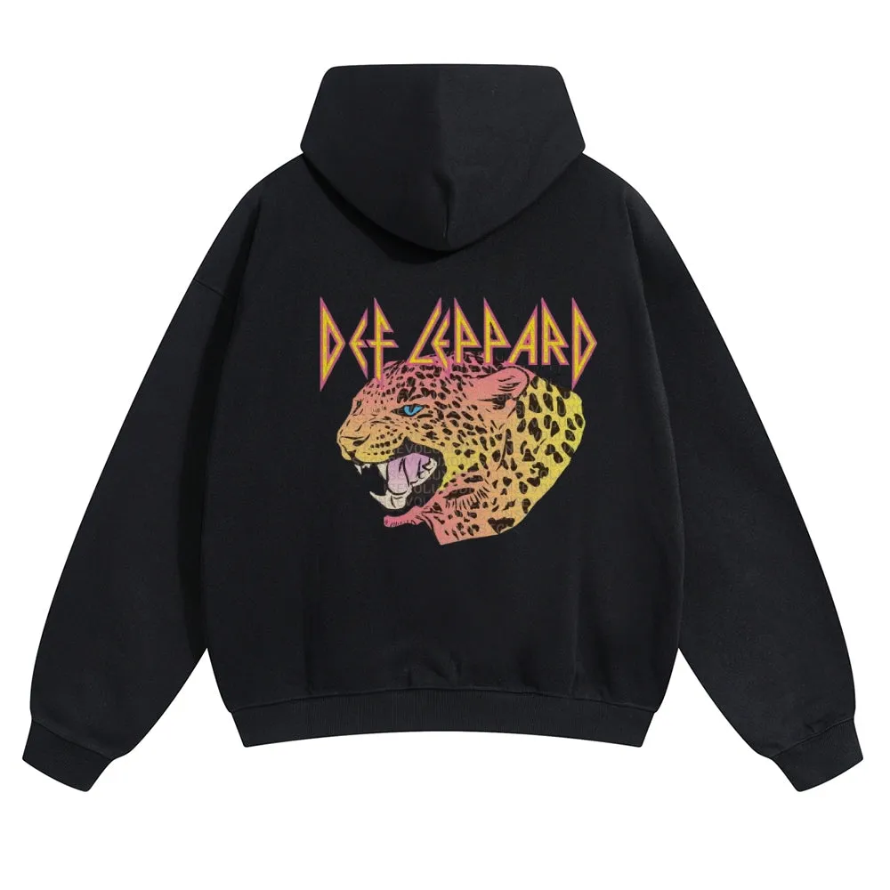 Tiger Print  Mens Vintage Hoodies