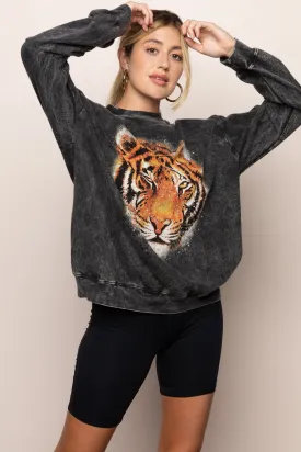 Tiger Sweatshirt in Charcoal