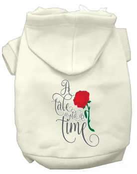 Timeless Tale Screen Print Dog Hoodie Cream Xs