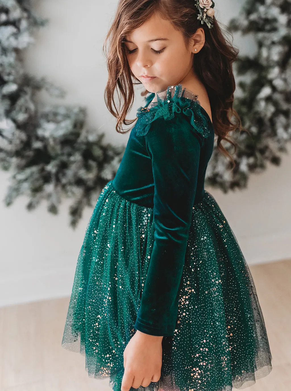 Velour Ballerina Dress - Mistletoe (FINAL SALE)