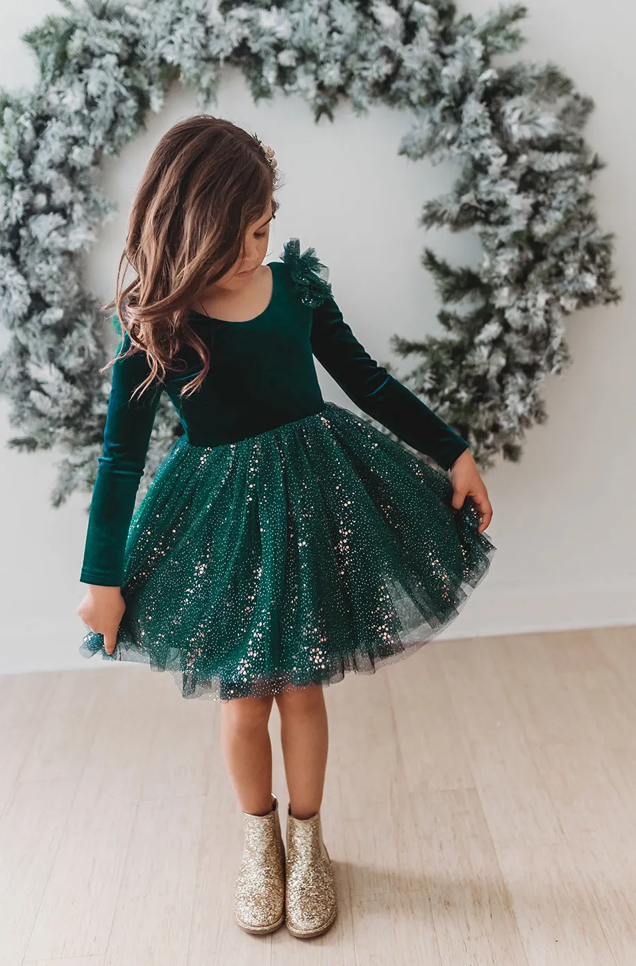 Velour Ballerina Dress - Mistletoe (FINAL SALE)