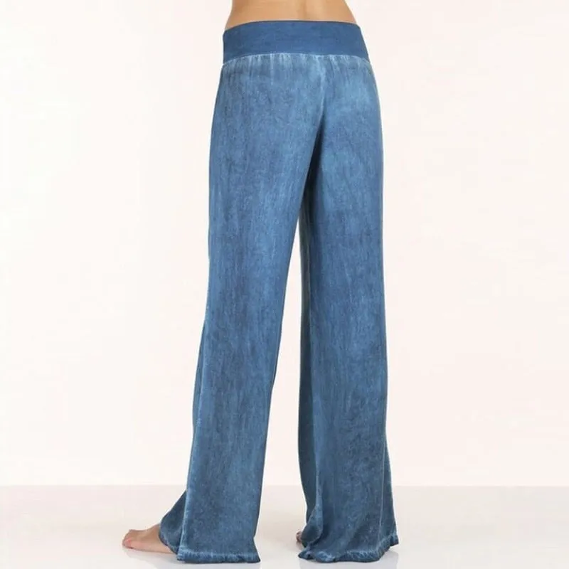 VenusFox Blue High Waist Long Harem Jeans