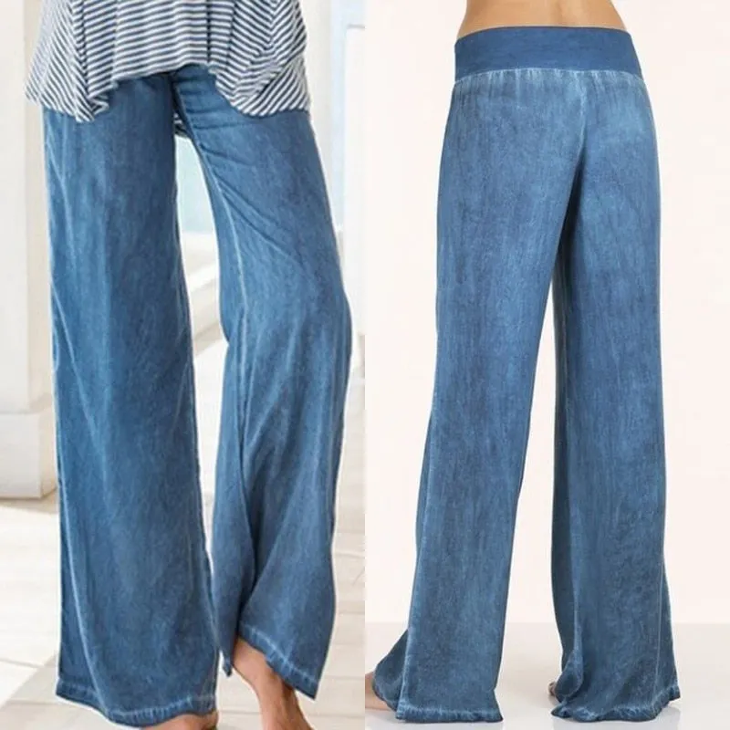 VenusFox Blue High Waist Long Harem Jeans