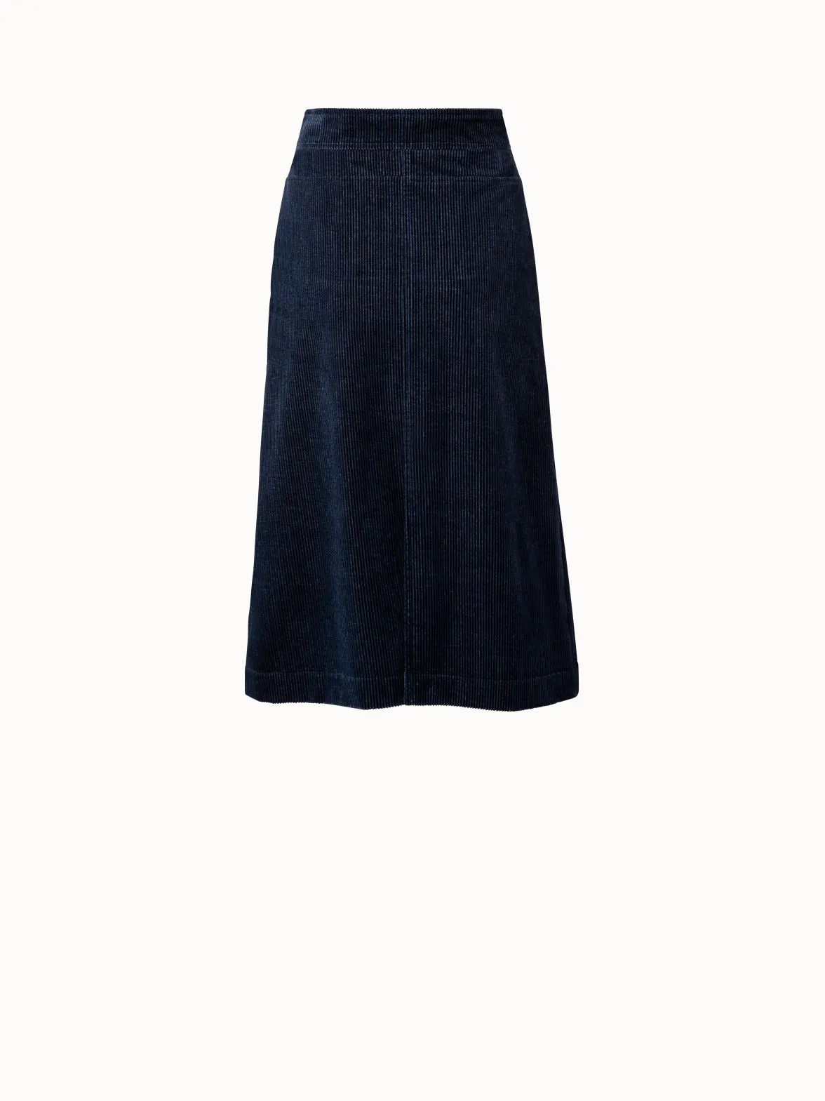 Washed Corduroy A-line Midi Skirt