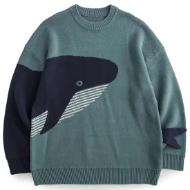 Whale Jacquard Knitted Sweater For Men