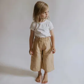 Wide-Leg Solid Linen Pants