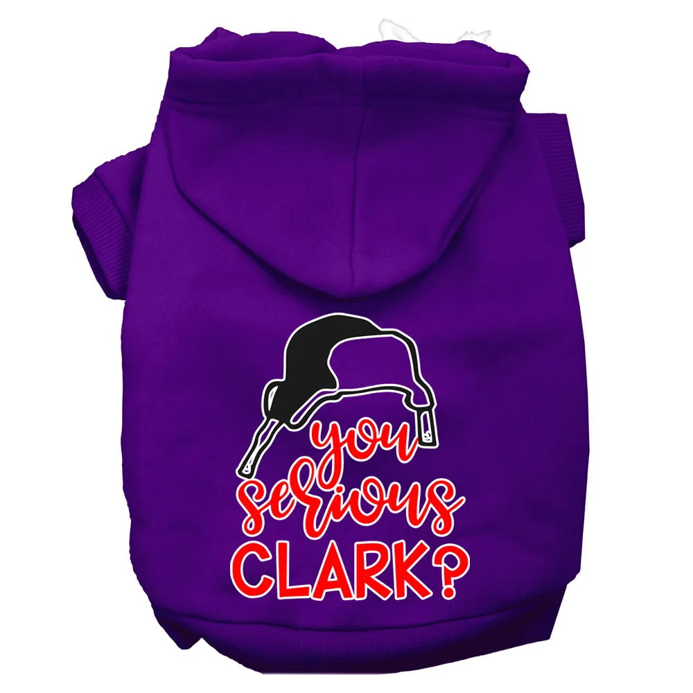 You Serious Clark? Screen Print Dog Hoodie Purple Xxl